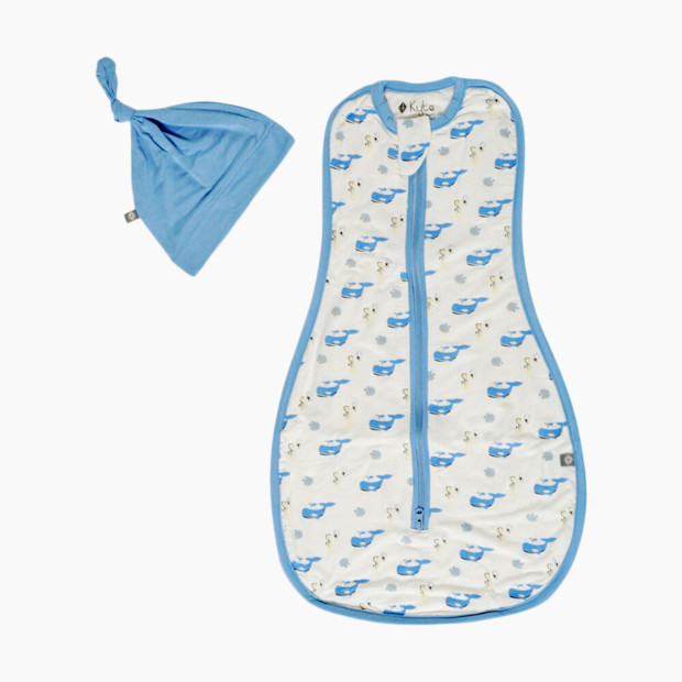 Kyte Baby Swaddle Bag & Hat - Ocean, 0-3 Months.