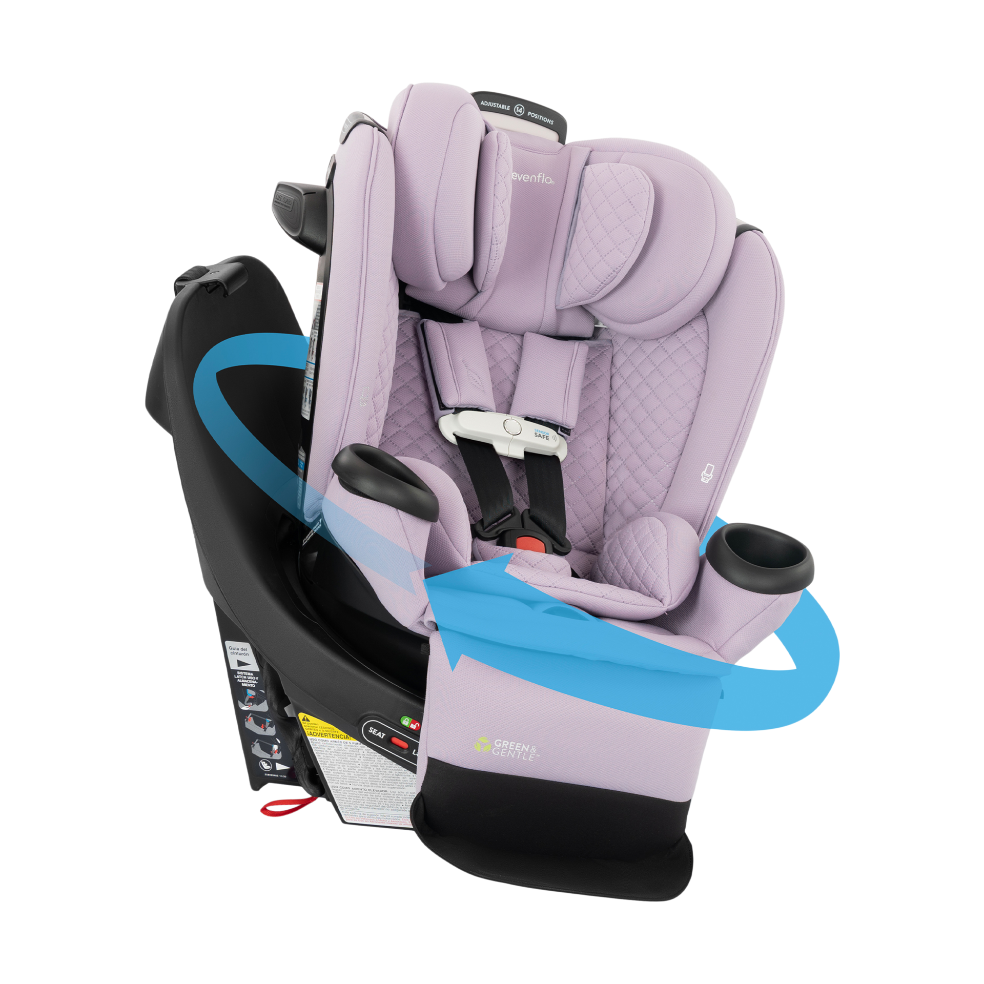 Evenflo Revolve360 Extend All-in-One Rotating Car Seat with Green & Gentle Fabric - Evenflo® Official Site – Evenflo® Company, Inc