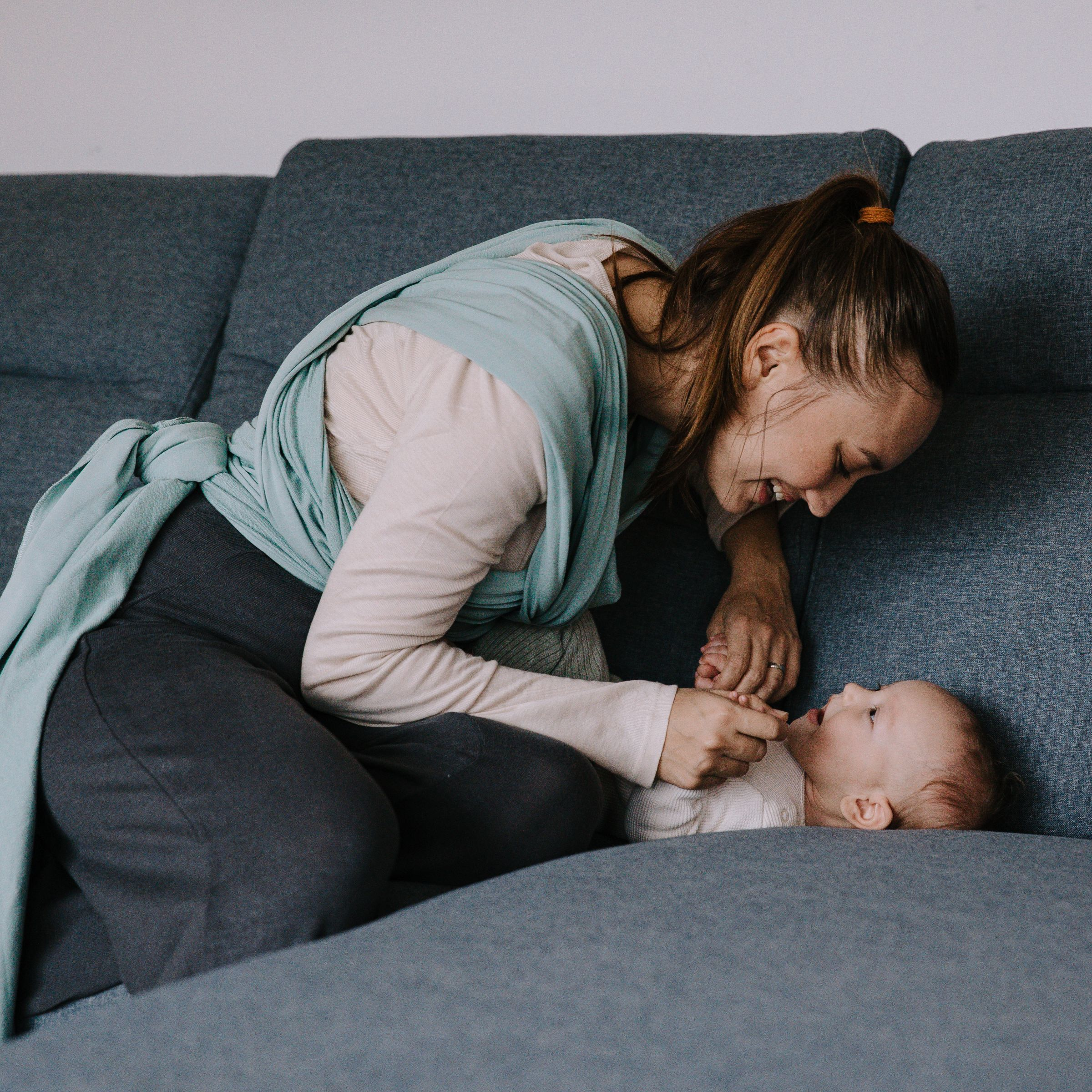 Boba Serenity Light Baby Wrap Carrier - Sea Mist.