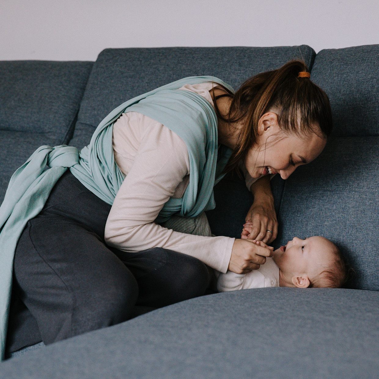 Boba Serenity Light Baby Wrap Carrier - Sea Mist.