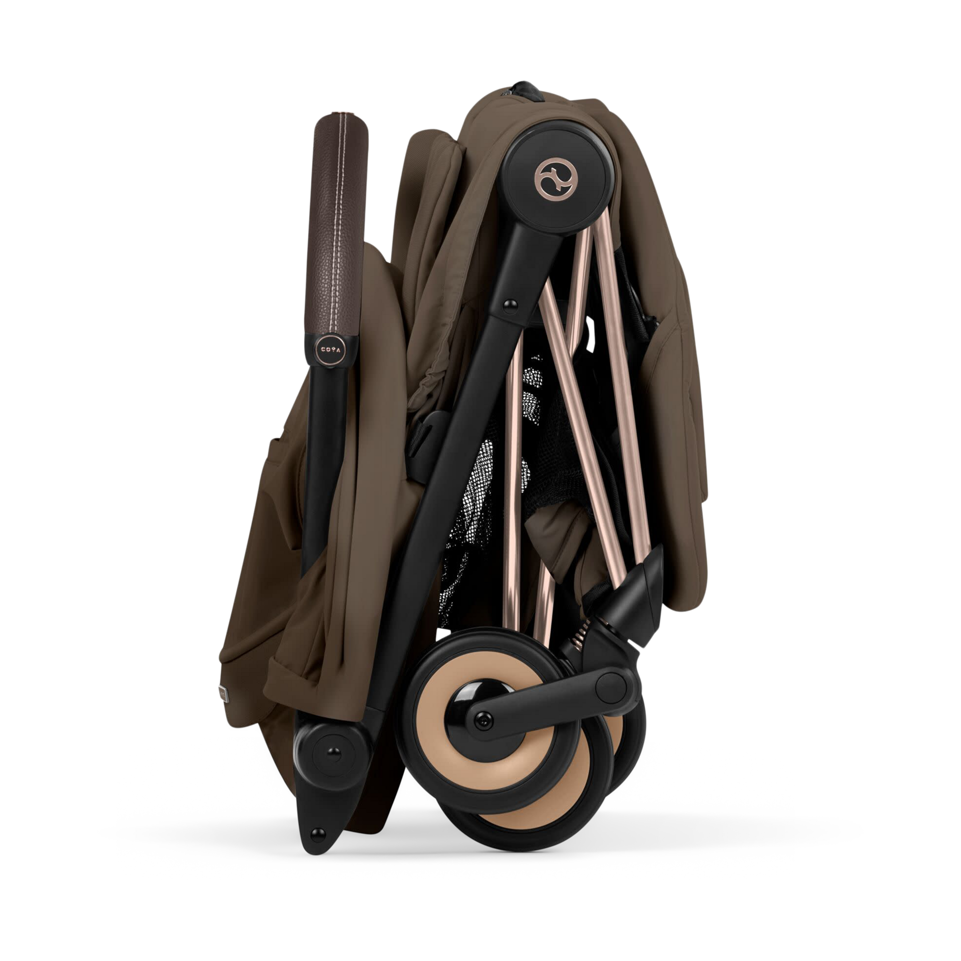 Cybex COYA Stroller - Style Collection - Rose Gold Frame/Coconut Brown Lux Seat.