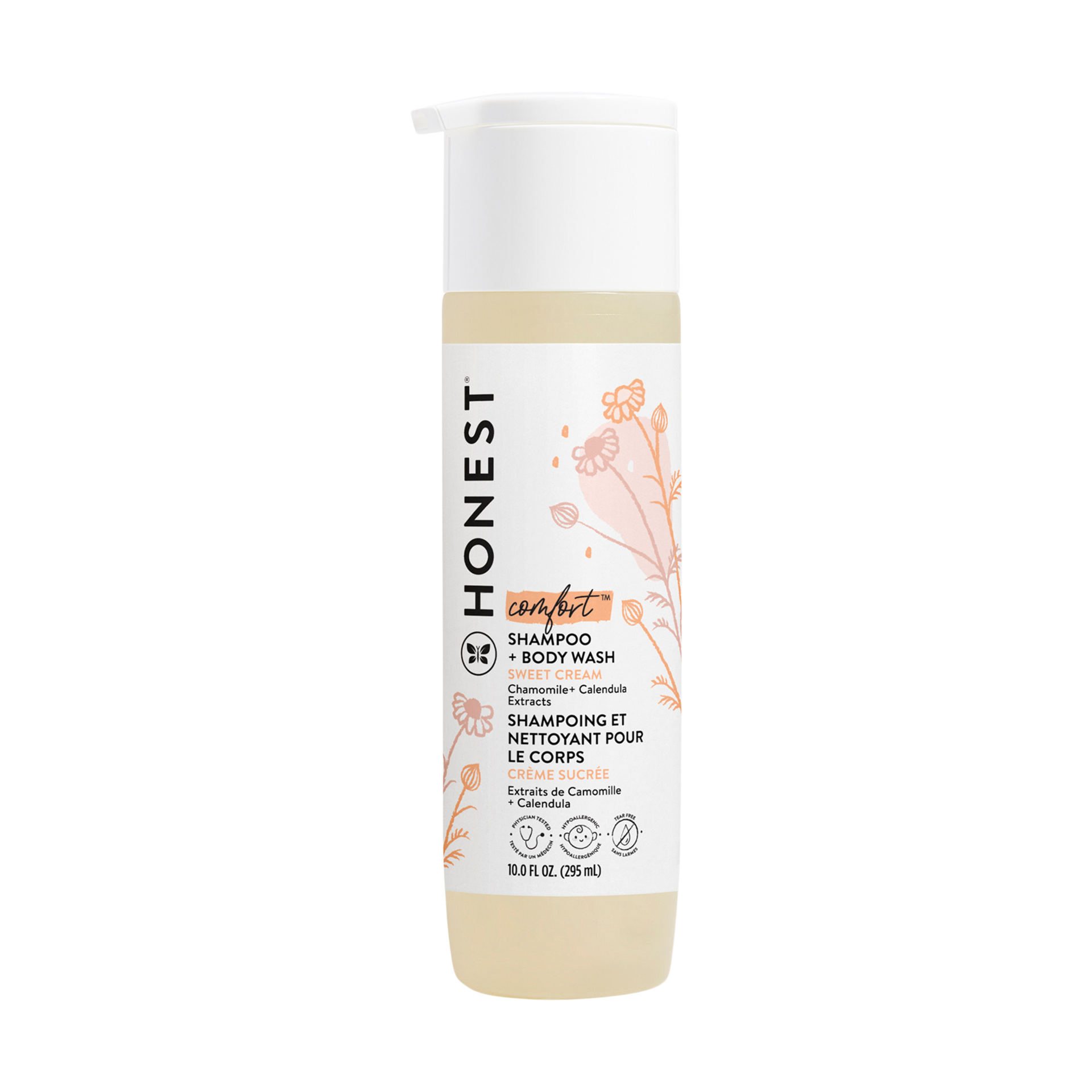 The Honest Company 2-in-1 Cleansing Shampoo + Body Wash I Gentle Enough for Baby I Dermatologist Tested, Tear-free, Hypoallergenic I Disney’s Mickey Mouse Comfort Sweet Cream, 10 fl oz