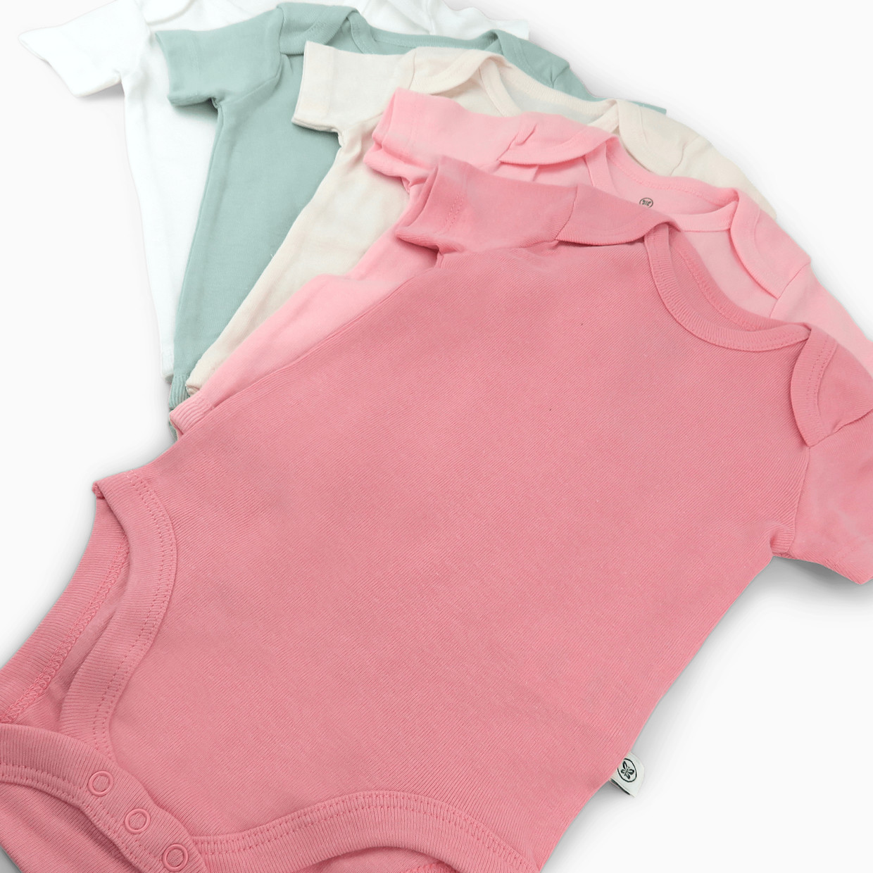 Honest Baby Clothing 5-Pack Organic Cotton Short Sleeve Bodysuits - Strawberry Cream, 0-3 M, 5.
