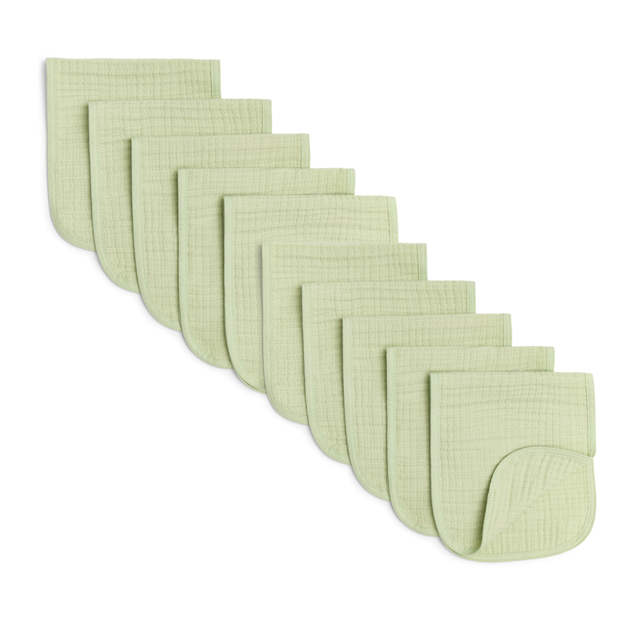 Small Story Muslin Burp Cloth (5 Pack) - Sage, 10.