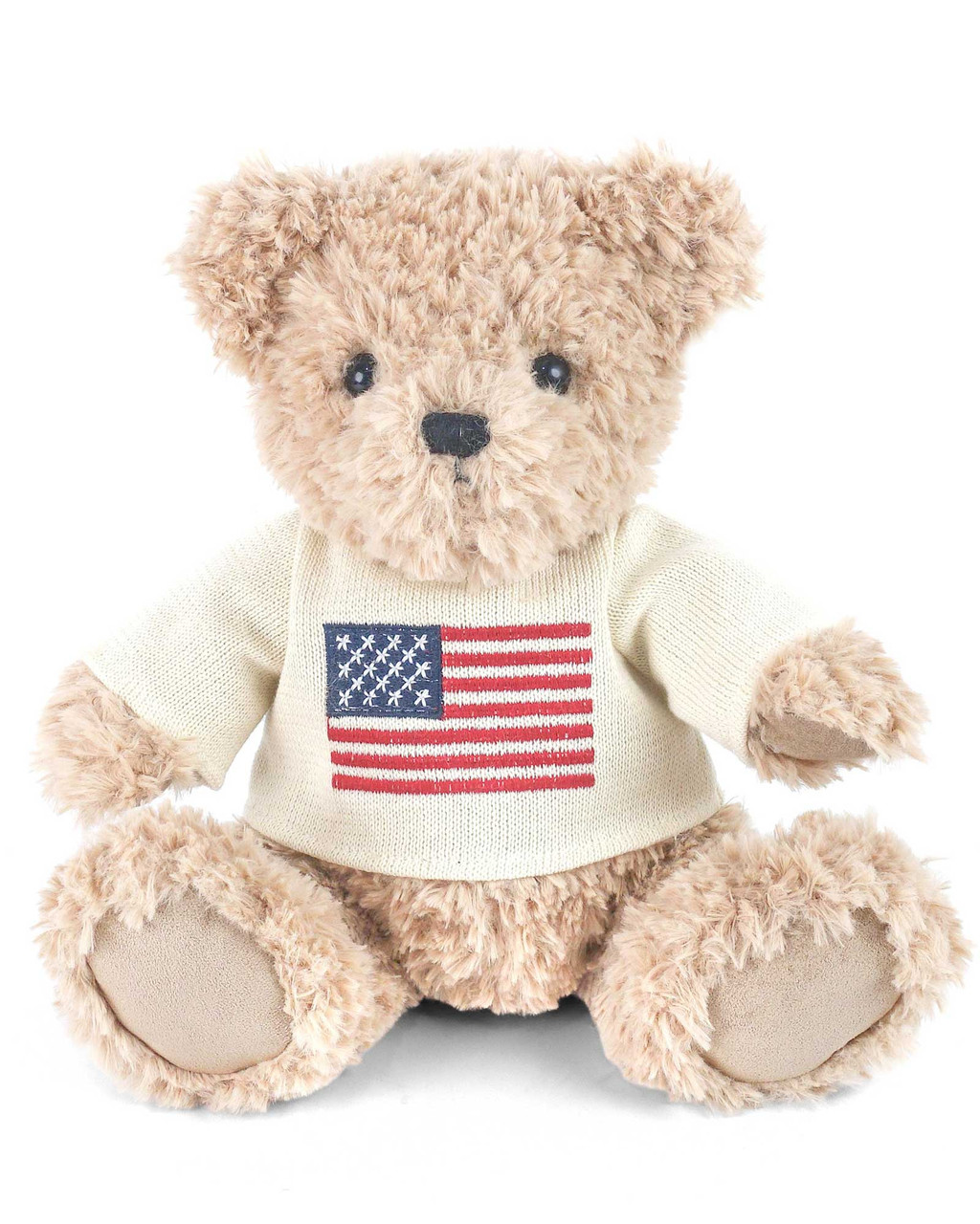 Plush Teddy Bear with American Flag Sweater.