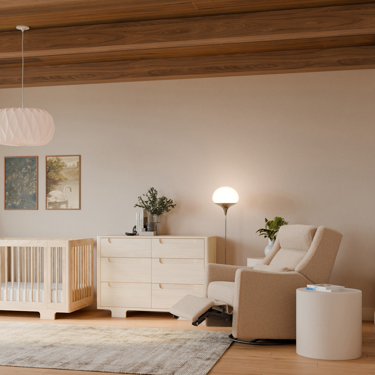 babyletto Kiwi Plus Power Recliner and Swivel Glider - Chai Shearling.