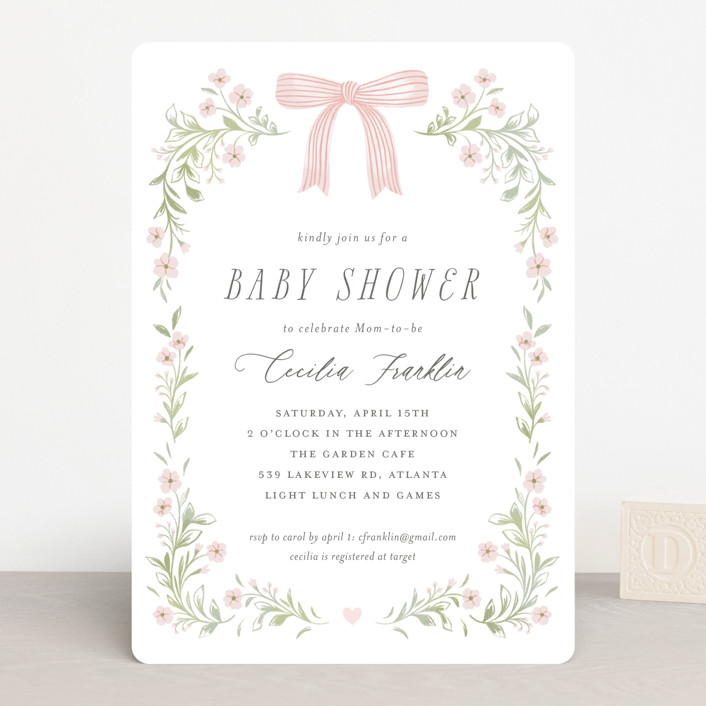 Dainty Garden Baby Shower Invitation.