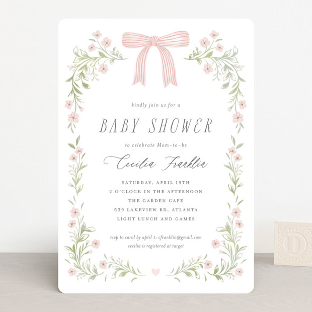 Dainty Garden Baby Shower Invitation.