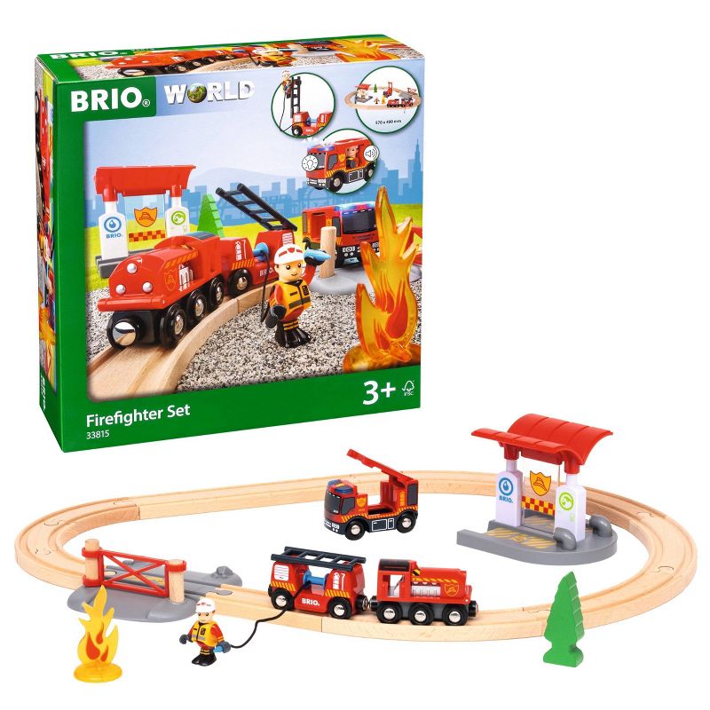 BRIO World Firefighter Train Set Playsets.