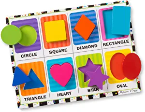 Melissa & Doug Wooden Shapes Chunky Puzzle.