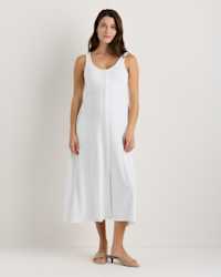 Quince Bamboo Maternity Sleeveless Button Front Dress.