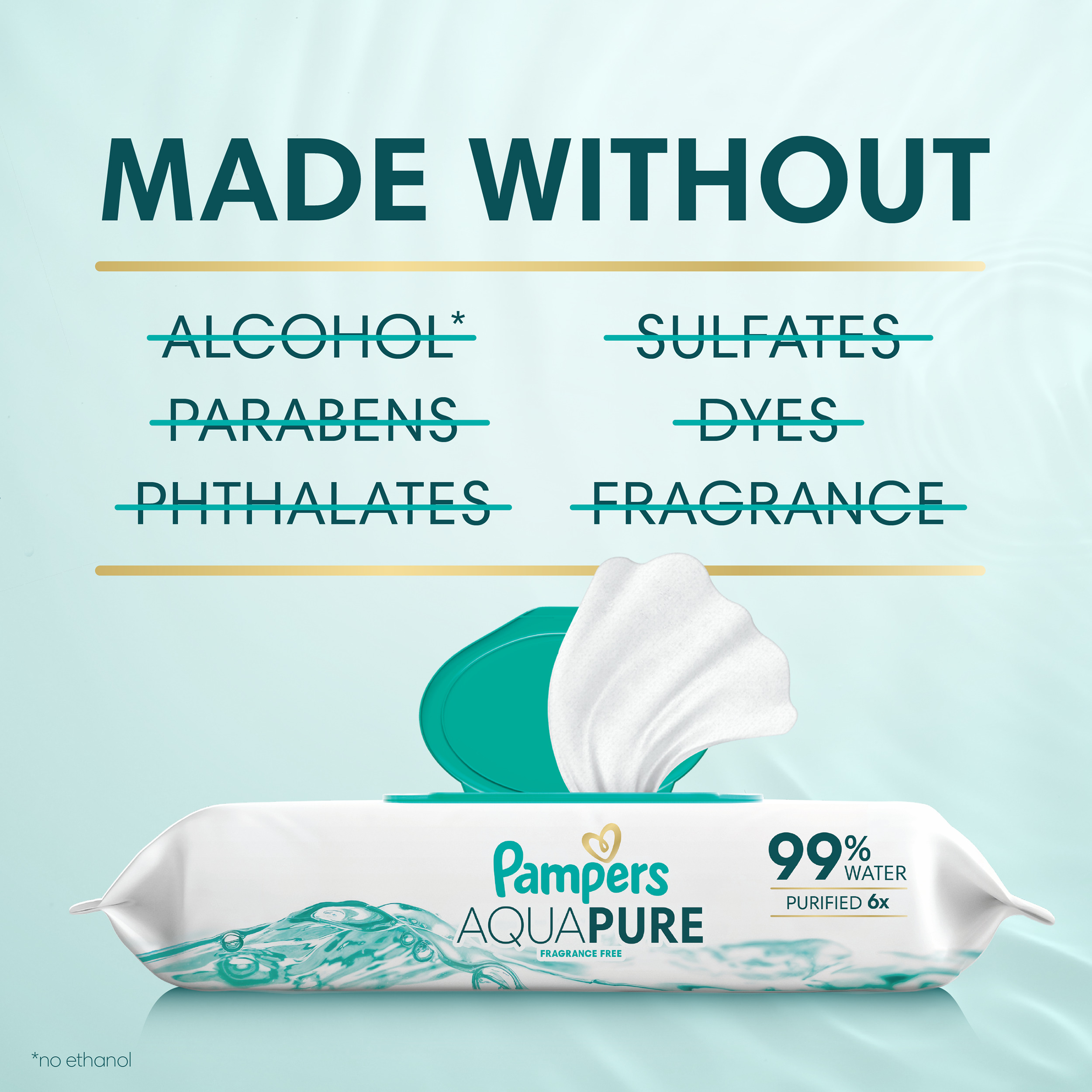Pampers Aqua Pure Baby Wipes.