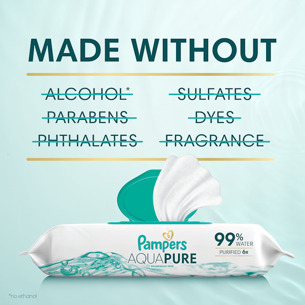 Pampers Aqua Pure Baby Wipes.