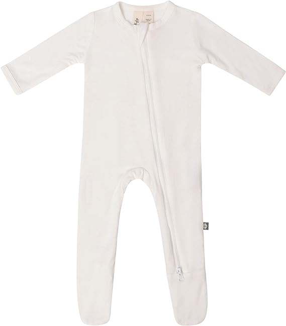 Kyte Baby Soft Bamboo Rayon Footies, Zipper Closure, 0-24 Months - Cloud - Newborn.