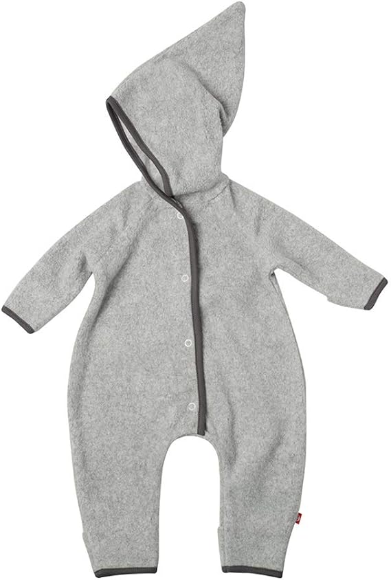 Zutano Zutano Baby Cozie Fleece Elf Romper - 3 Months - Heather Gray.