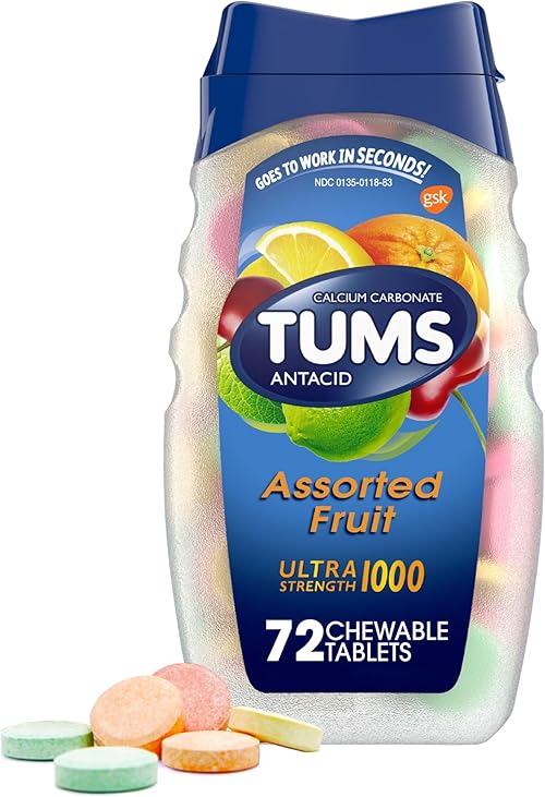 TUMS  Ultra Strength Chewable Antacid Tablets for Heartburn Relief.