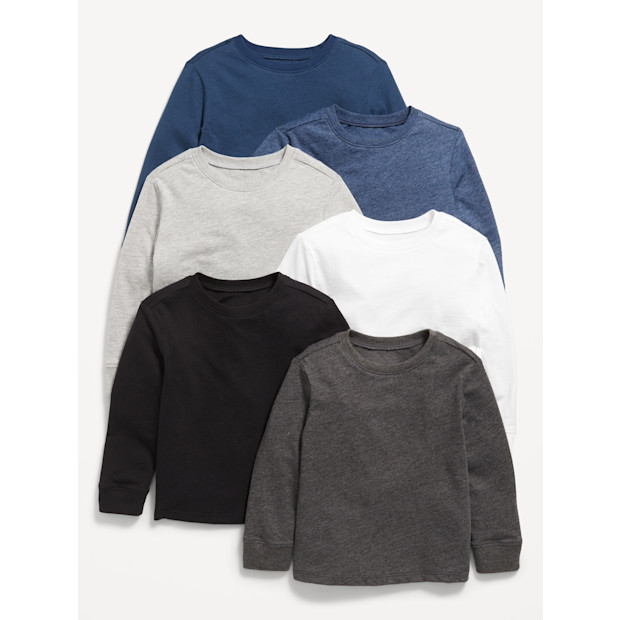 Long-Sleeve T-Shirt 6-Pack for Toddler Boys.