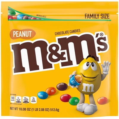 M&M's Peanut Family Size Chocolate Candies.