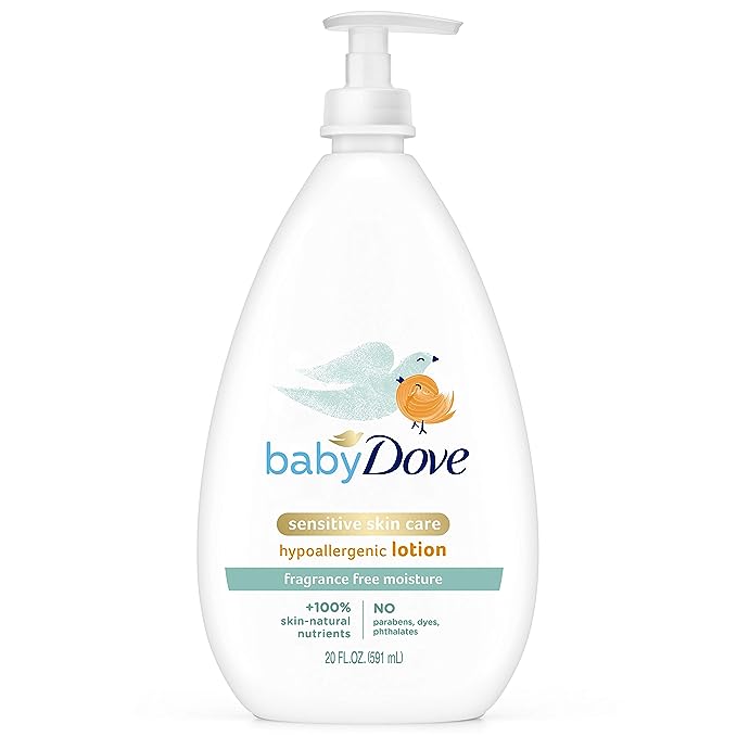 Baby Dove Face and Body Lotion for Sensitive Skin.