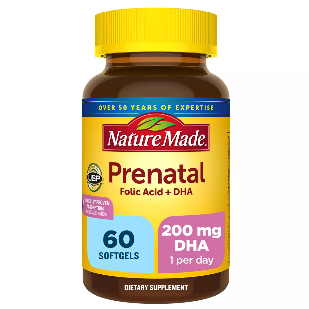 Nature Made Prenatal with Folic Acid + DHA.