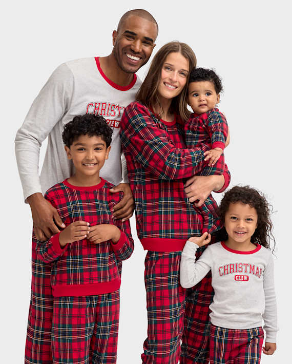 Christmas Crew Plaid Matching Family Pajamas.