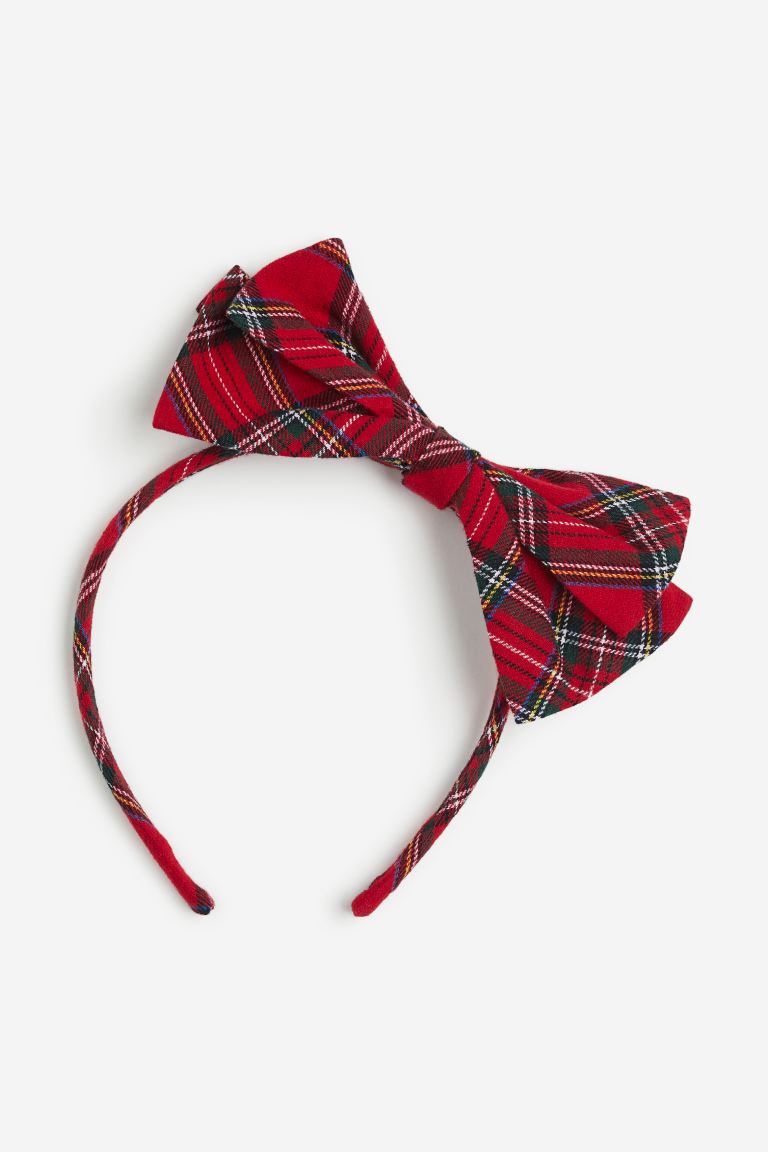 H&M Plaid Bow Hairband.