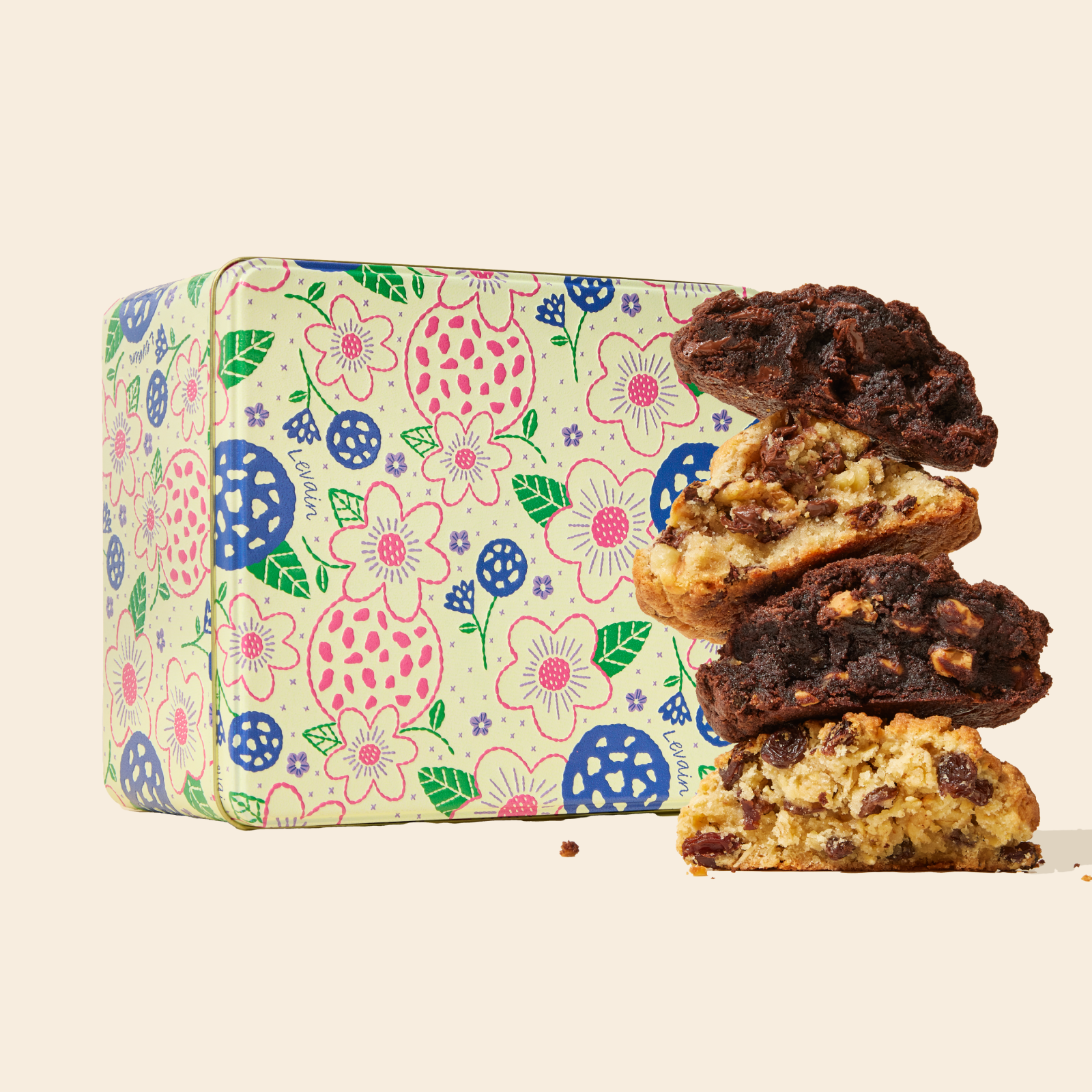 Levain Bakery Floral Cookie Tin Gift Set.