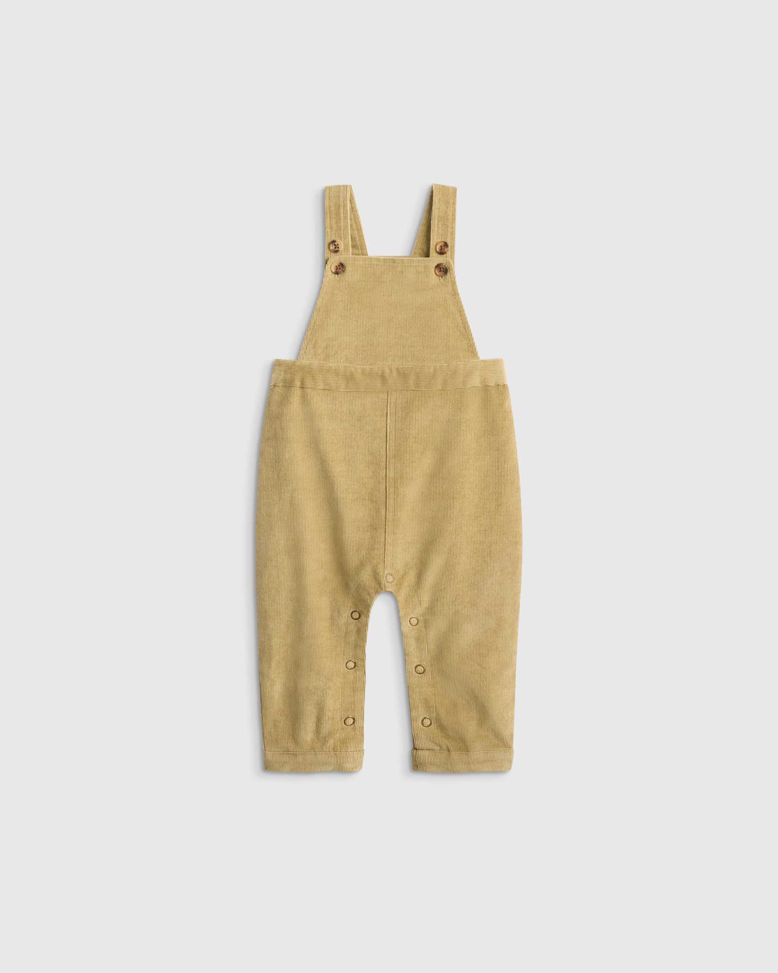 Quince Organic Cotton Stretch Corduroy Overall - Baby in Dried Herb.
