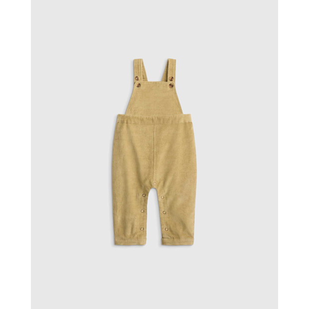 Quince Organic Cotton Stretch Corduroy Overall - Baby in Dried Herb.