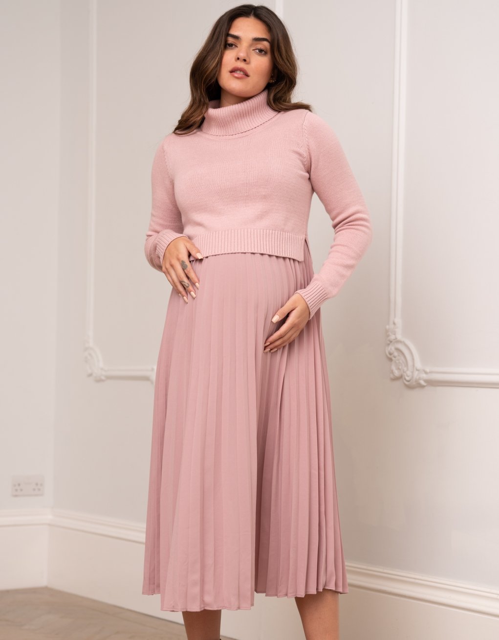 Seraphine Marvella Pleated Maternity & Nursing Dress.
