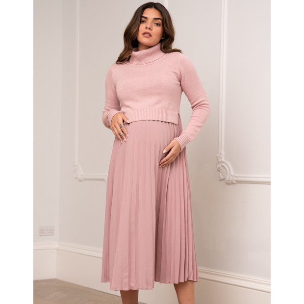 Seraphine Marvella Pleated Maternity & Nursing Dress.