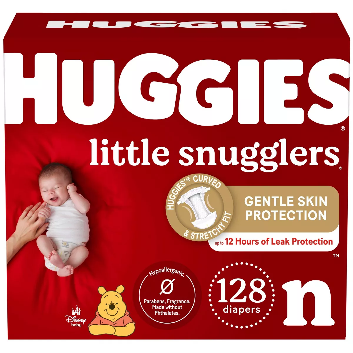 Huggies Little Snugglers Baby Diapers, Newborn, 128 Count