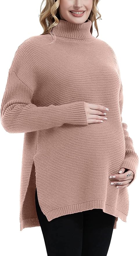 GINKANA Maternity Turtleneck Sweater.
