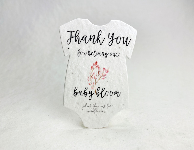 Infant Bodysuit Shaped Plantable Seed Paper, 12-Pack.