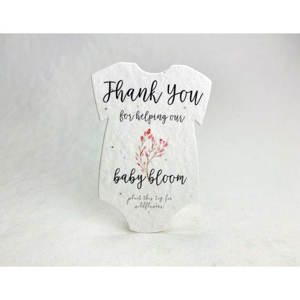 Infant Bodysuit Shaped Plantable Seed Paper, 12-Pack.