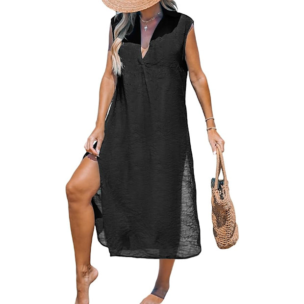 CUPSHE Sleeveless Midi Beach Dress Swimsuit Coverup.