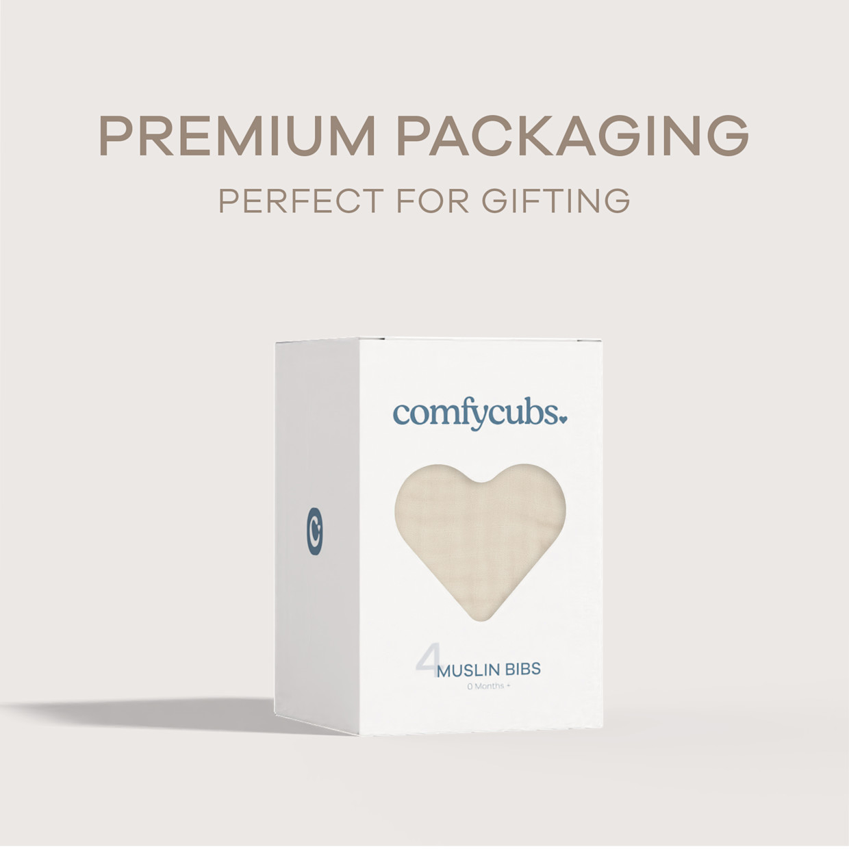 Comfy Cubs Muslin Bibs with Adjustable Snaps (4 Pack) - Sand, 4.