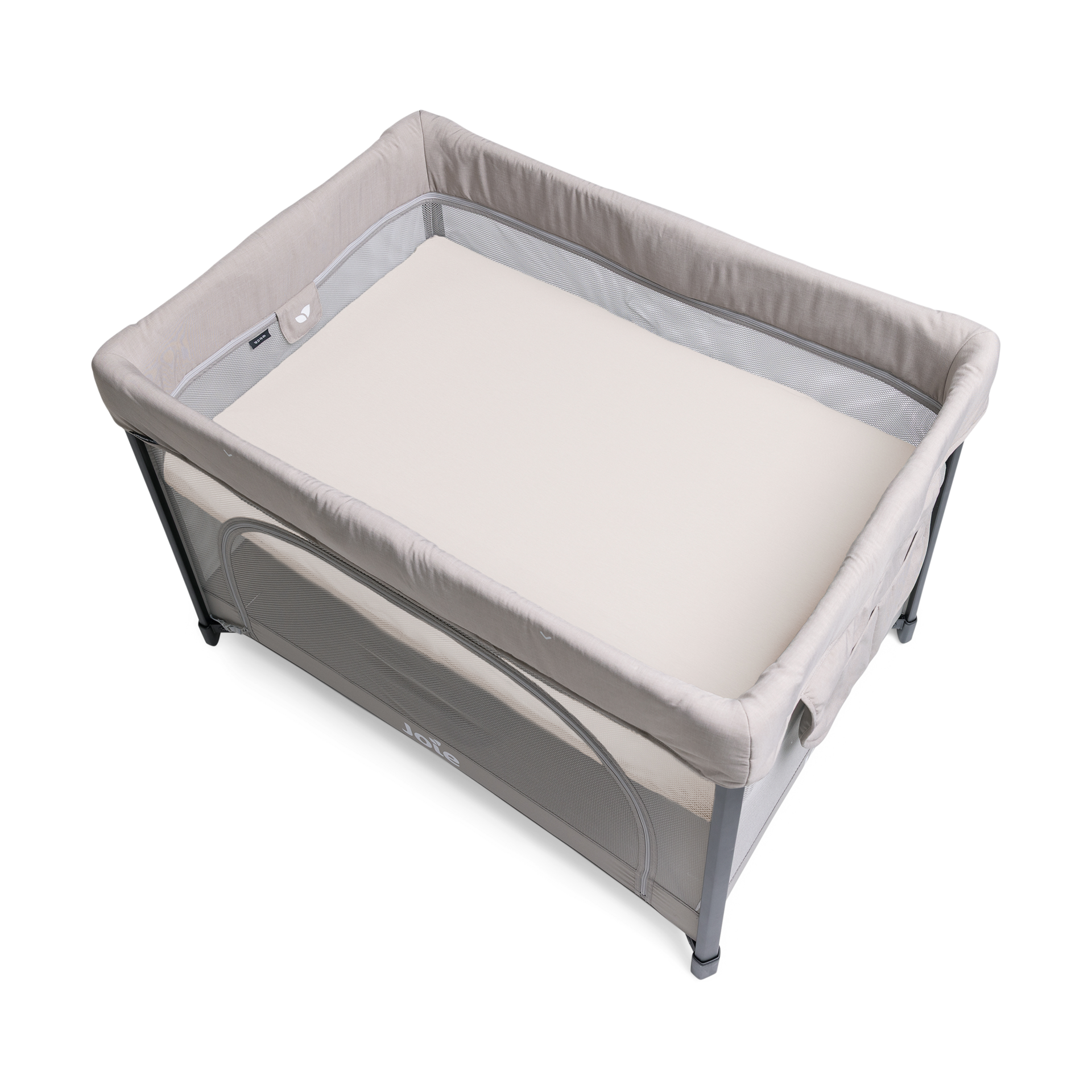 Joie Sesame LX Playard Sheets - Dove + Silver Cloud.