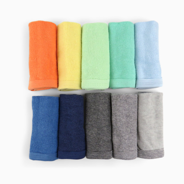 Honest Baby Clothing 10-Pack Organic Cotton Baby Terry Wash Cloths.
