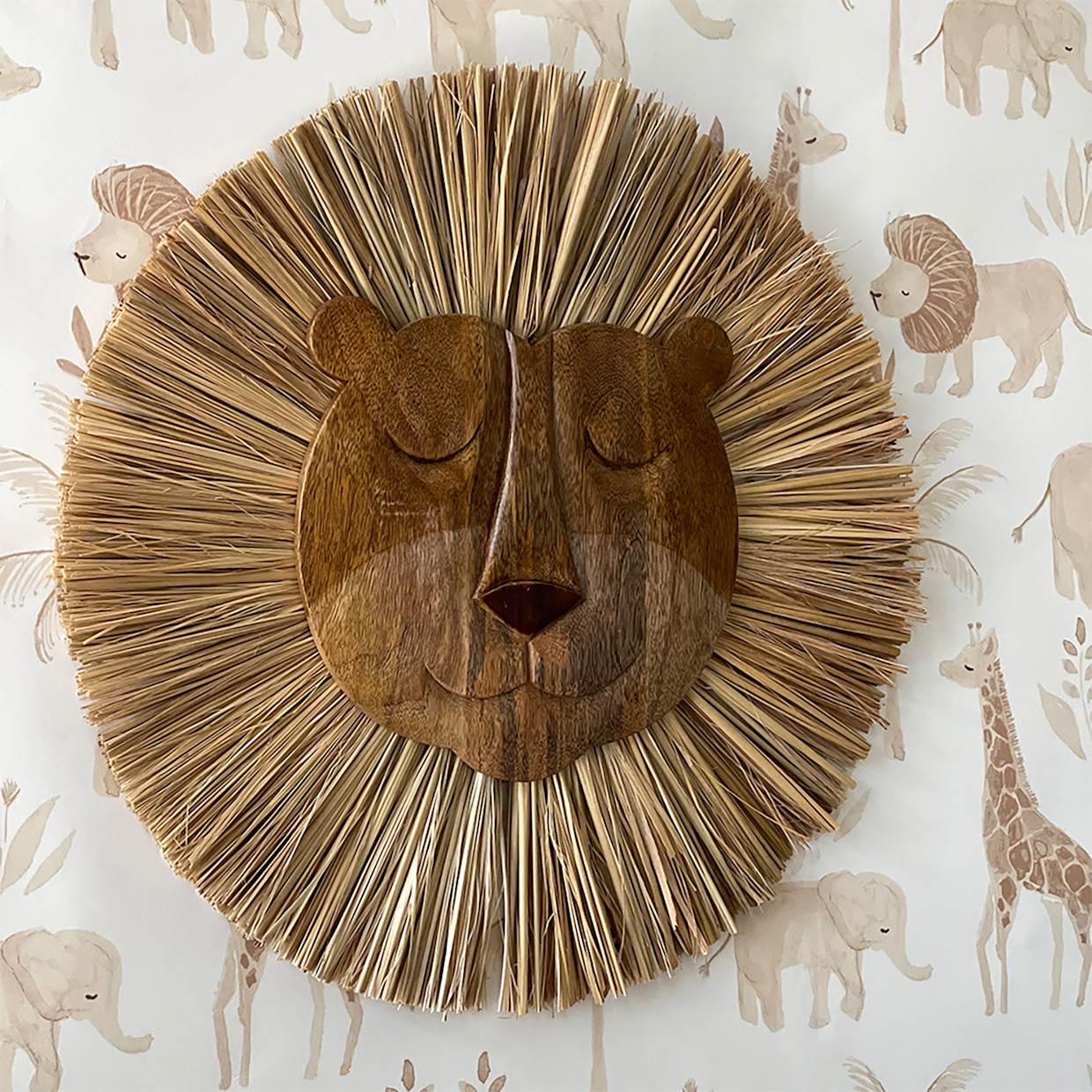Crane Baby Handcrafted Wood Wall Decor - Lion.