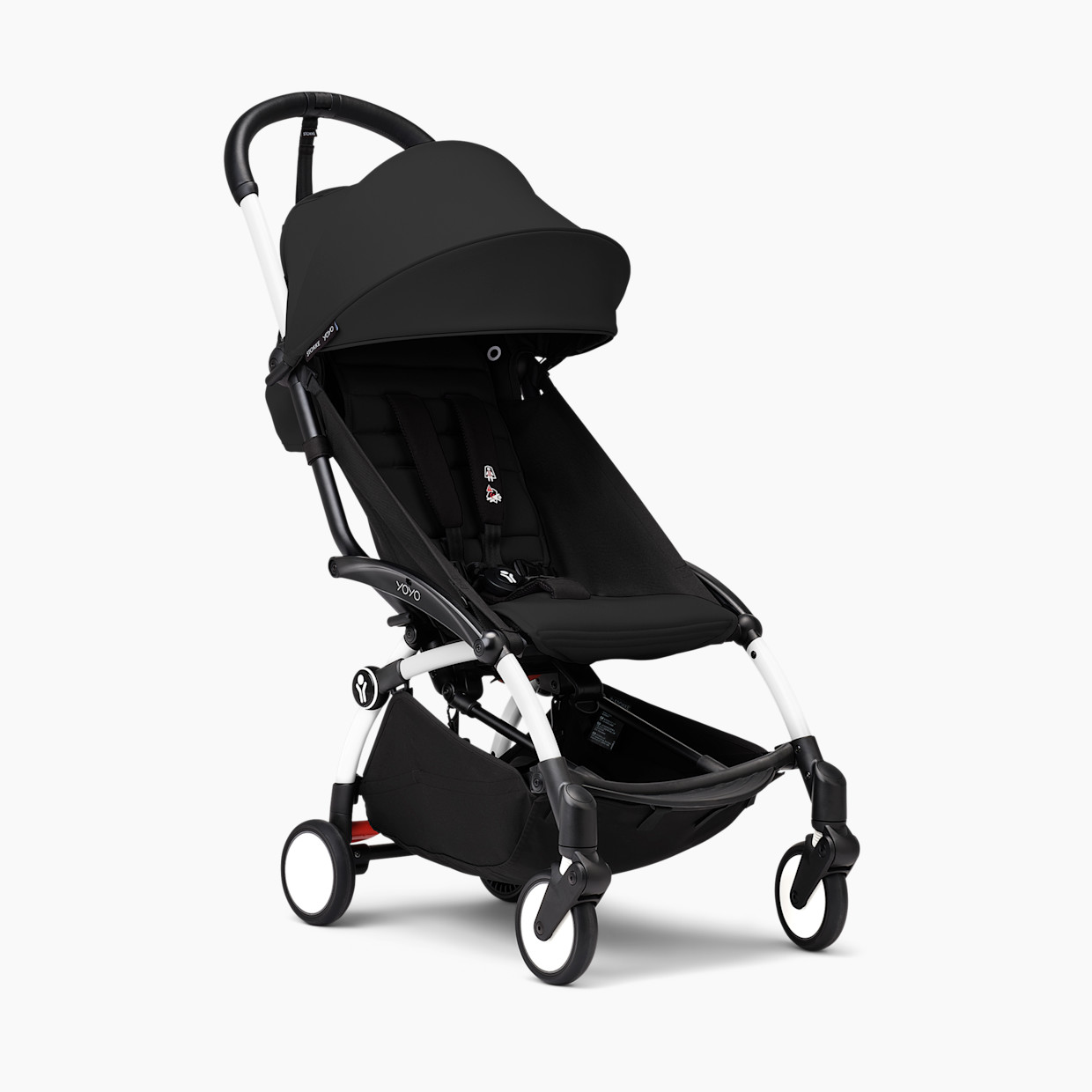 Stokke YOYO³ stroller from 6 months - White Frame/Black Color Pack.