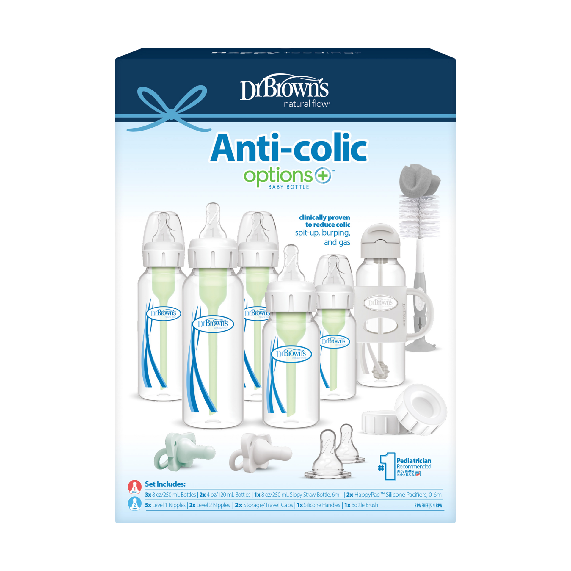 Dr. Brown's Anti-colic Options+ Narrow Bottle Gift Set - Clear.