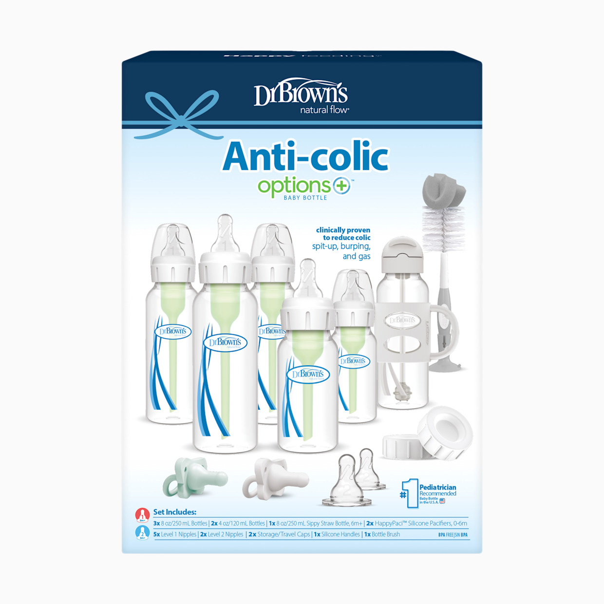 Dr. Brown's Anti-colic Options+ Narrow Bottle Gift Set - Clear.