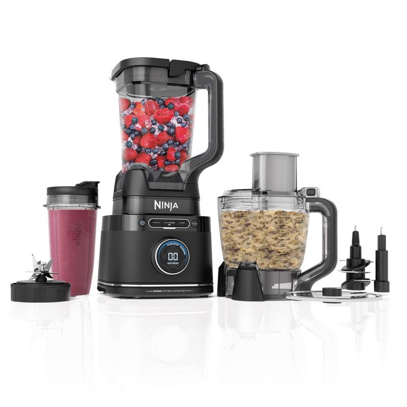 Ninja | All-in-One Blender and Food Processor | Best for Smoothies, Cookie Dough, Salsas, Cole Slaw and More | BlendSense Intelligence for Perfectly Smooth Results | 1800 Watt | Black | TB401