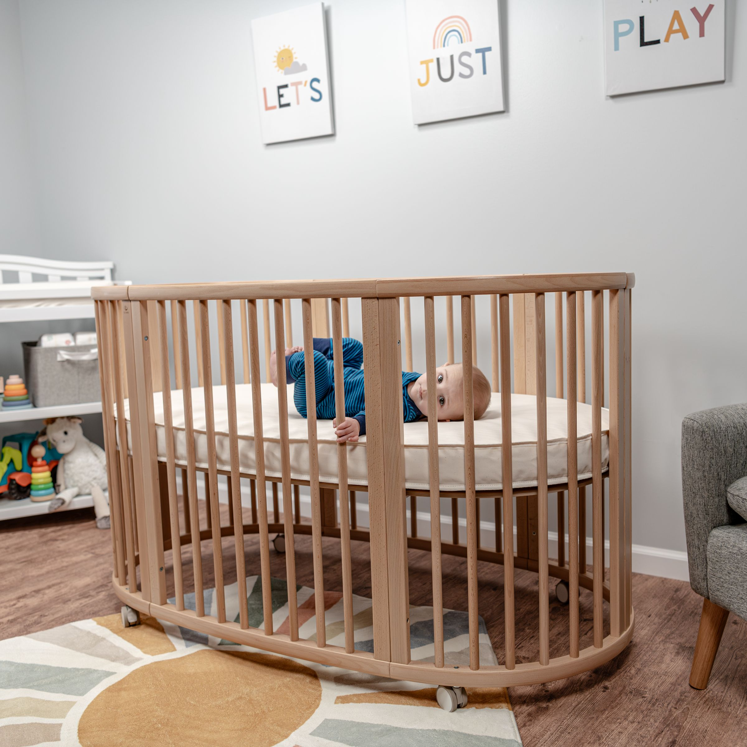 Naturepedic Organic Breathable Oval Crib Mattress (For Stokke Sleepi