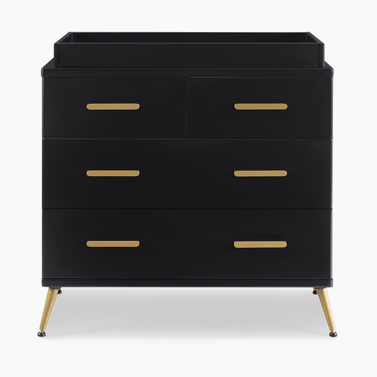 Delta Children Sloane 4 Drawer Dresser with Changing Top - Black Ebony/Bronze.