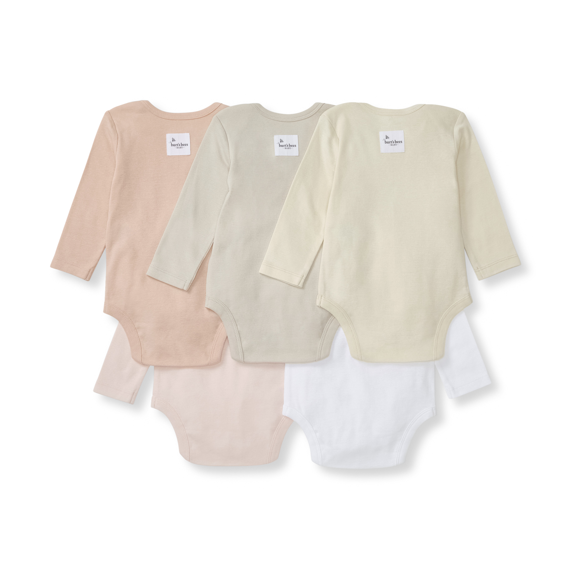 Burt's Bees Baby Organic Long Sleeve Bodysuit (5-Pack) - Pink Sand, 0-3 M.