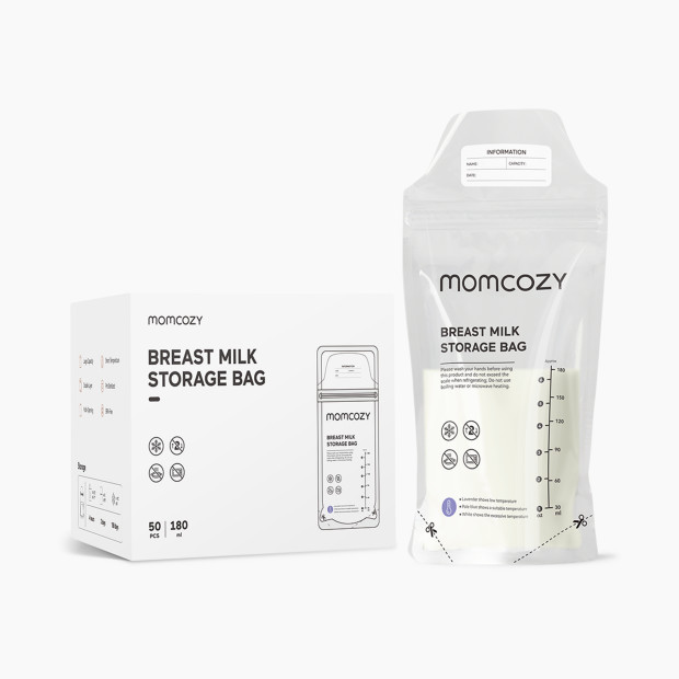 Momcozy Breastmilk Storage Bags - White, 120.