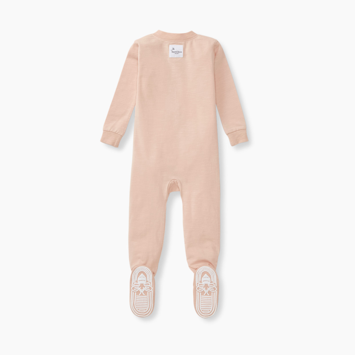 Burt's Bees Baby Honeysoft™ Buttery Soft Lyocell and Organic Cotton Blend Sleeper Footed Zip Up - Apple Blossom, Newborn.