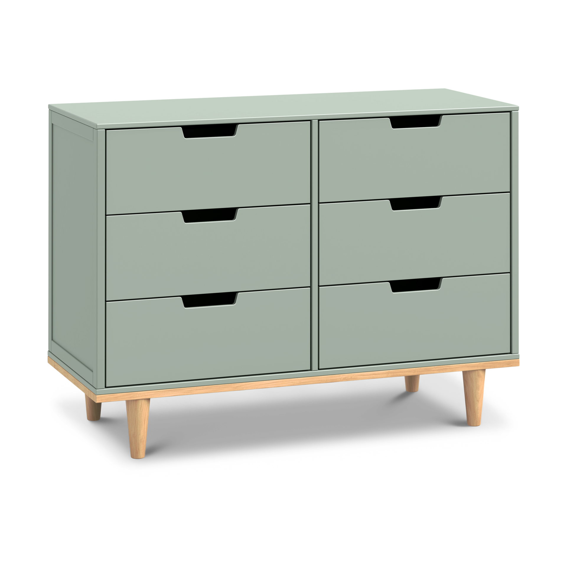 daVinci Marley 6-Drawer Double Dresser - Light Sage/Honey.